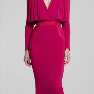 $600 Zhivago Women's Pink The Will Capelet Midi Dress Size 4